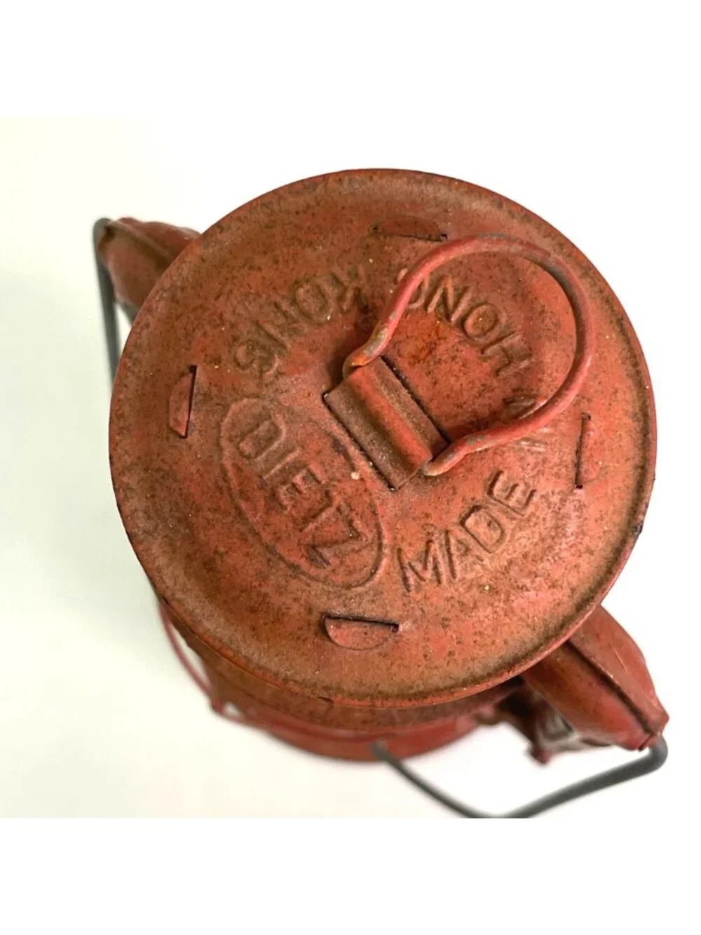 Vintage Dietz No 20 Junior Red Kerosene Lantern Original clear Globe No Dents